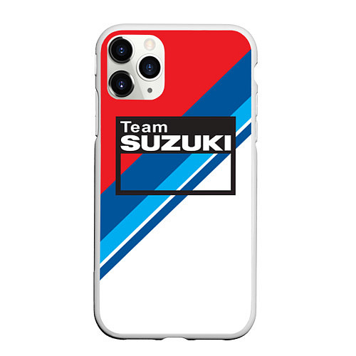 Чехол iPhone 11 Pro матовый Suzuki Moto Sport / 3D-Белый – фото 1