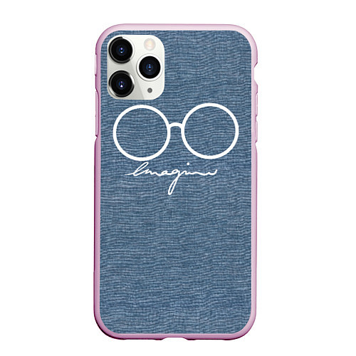 Чехол iPhone 11 Pro матовый Imagine John Lennon / 3D-Розовый – фото 1