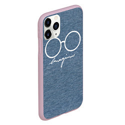 Чехол iPhone 11 Pro матовый Imagine John Lennon, цвет: 3D-розовый — фото 2