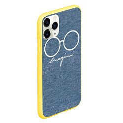 Чехол iPhone 11 Pro матовый Imagine John Lennon, цвет: 3D-желтый — фото 2