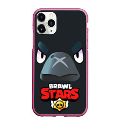 Чехол iPhone 11 Pro матовый Brawl Stars Voron, цвет: 3D-малиновый