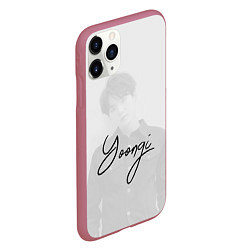 Чехол iPhone 11 Pro матовый BTS Min Yoongi, цвет: 3D-малиновый — фото 2