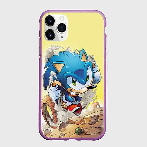 Чехол iPhone 11 Pro матовый SONIC / 3D-Фиолетовый – фото 1