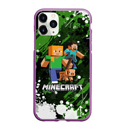 Чехол iPhone 11 Pro матовый Minecraft Майнкрафт, цвет: 3D-фиолетовый