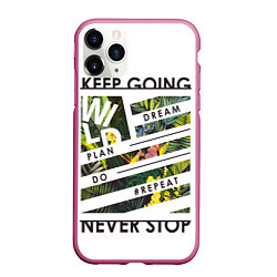 Чехол iPhone 11 Pro матовый Off-White: Keep Going, цвет: 3D-малиновый