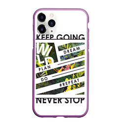 Чехол iPhone 11 Pro матовый Off-White: Keep Going, цвет: 3D-фиолетовый