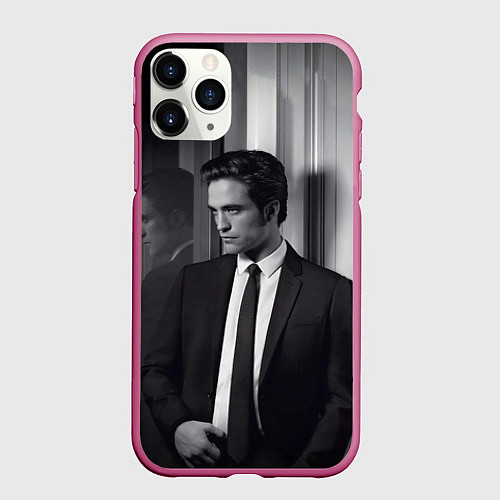 Чехол iPhone 11 Pro матовый Роберт Паттинсон / 3D-Малиновый – фото 1