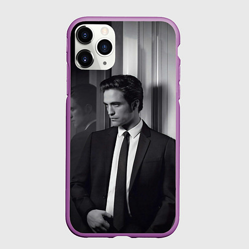 Чехол iPhone 11 Pro матовый Роберт Паттинсон / 3D-Фиолетовый – фото 1