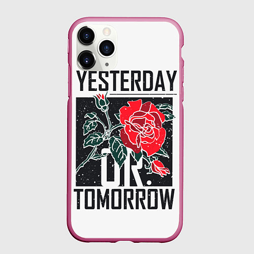 Чехол iPhone 11 Pro матовый Off-White: Yesterday / 3D-Малиновый – фото 1