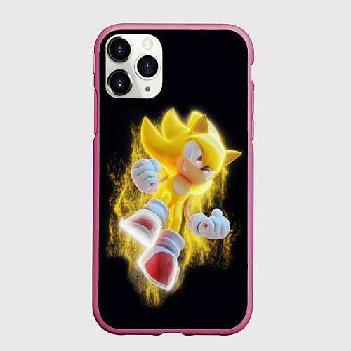 Чехол iPhone 11 Pro матовый Sonic / 3D-Малиновый – фото 1