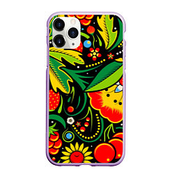 Чехол iPhone 11 Pro матовый Цветы, цвет: 3D-сиреневый