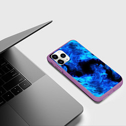 Чехол iPhone 11 Pro матовый СИНИЙ ОГОНЬ, цвет: 3D-фиолетовый — фото 2