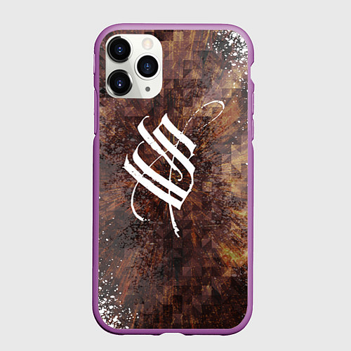 Чехол iPhone 11 Pro матовый Stigmata logo / 3D-Фиолетовый – фото 1