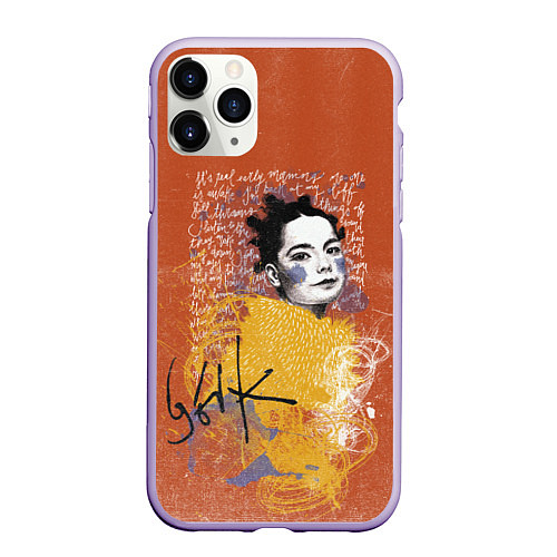Чехол iPhone 11 Pro матовый Bjork / 3D-Светло-сиреневый – фото 1