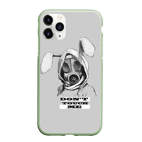 Чехол iPhone 11 Pro матовый Don't touch me / 3D-Салатовый – фото 1