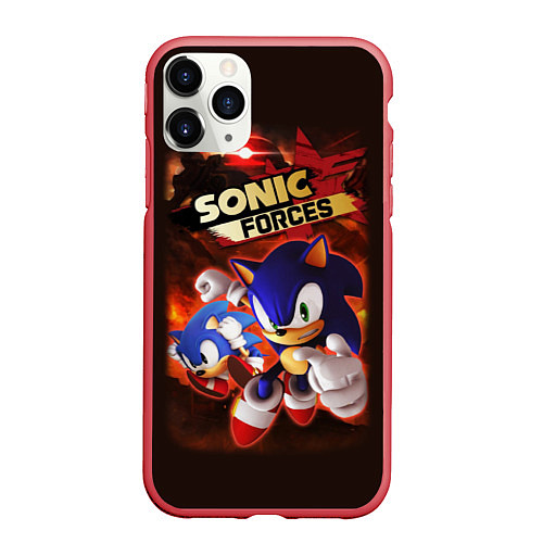 Чехол iPhone 11 Pro матовый SONIC / 3D-Красный – фото 1