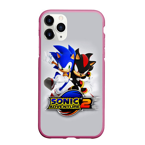 Чехол iPhone 11 Pro матовый SONIC & SHADOW / 3D-Малиновый – фото 1