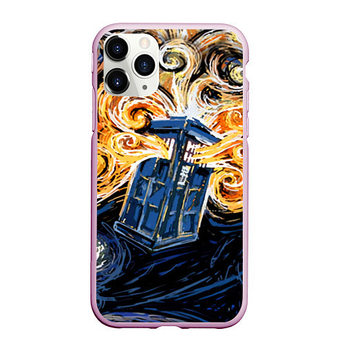 Чехол iPhone 11 Pro матовый Van Gogh Tardis / 3D-Розовый – фото 1