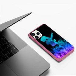 Чехол iPhone 11 Pro матовый Marshmello Fortnite, цвет: 3D-малиновый — фото 2