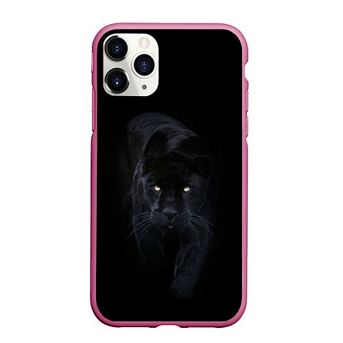 Чехол iPhone 11 Pro матовый Пантера / 3D-Малиновый – фото 1