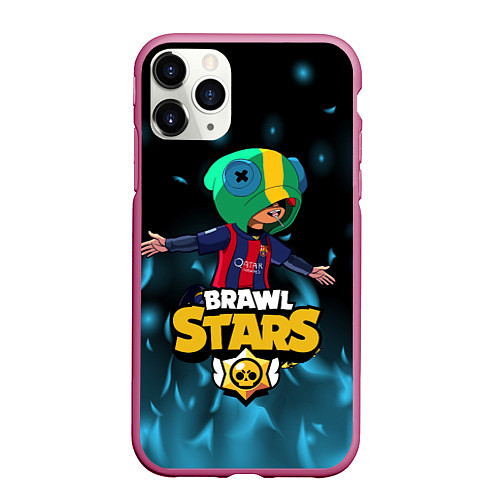 Чехол iPhone 11 Pro матовый Leon Messi Brawl Stars / 3D-Малиновый – фото 1