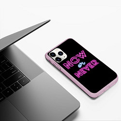 Чехол iPhone 11 Pro матовый Сейчас или никогда, цвет: 3D-розовый — фото 2