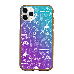 Чехол iPhone 11 Pro матовый Minecraft pattern, цвет: 3D-коричневый