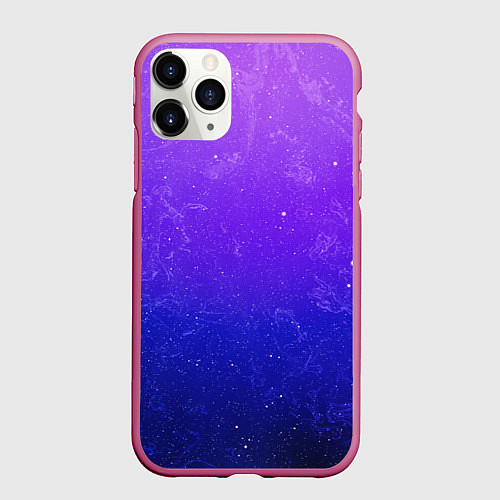 Чехол iPhone 11 Pro матовый Звёздное небо / 3D-Малиновый – фото 1