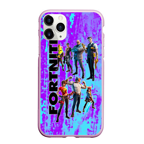 Чехол iPhone 11 Pro матовый Fortnite / 3D-Розовый – фото 1