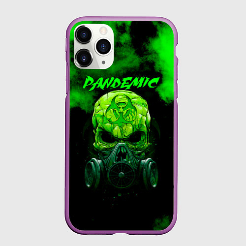 Чехол iPhone 11 Pro матовый Пандемия / 3D-Фиолетовый – фото 1