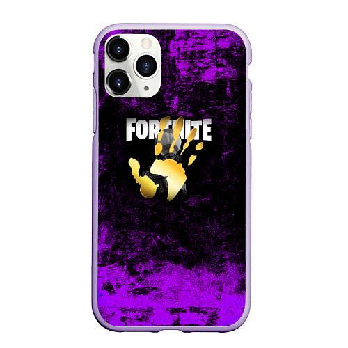 Чехол iPhone 11 Pro матовый Fortnite / 3D-Светло-сиреневый – фото 1