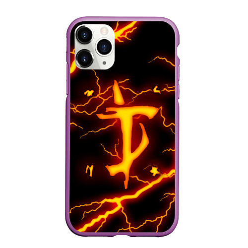 Чехол iPhone 11 Pro матовый DOOM ETERNAL / 3D-Фиолетовый – фото 1