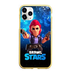 Чехол iPhone 11 Pro матовый Brawl Stars Colt Кольт, цвет: 3D-желтый