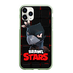 Чехол iPhone 11 Pro матовый Brawl Stars Crow Ворон, цвет: 3D-салатовый