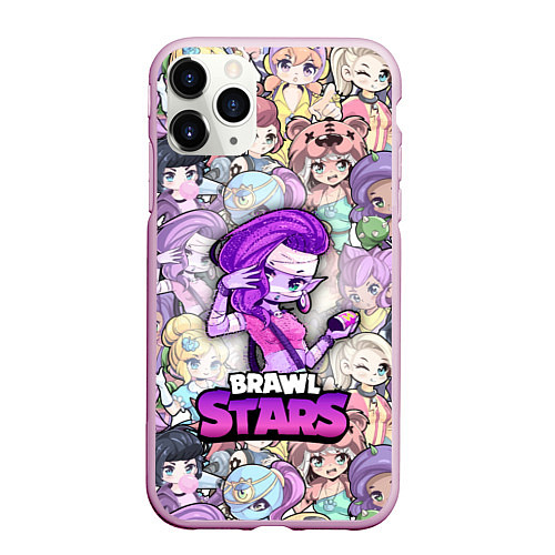 Чехол iPhone 11 Pro матовый BrawlStars Girls Oko / 3D-Розовый – фото 1