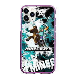 Чехол iPhone 11 Pro матовый Minecraft Майнкрафт, цвет: 3D-фиолетовый