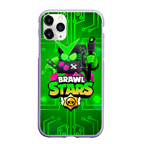 Чехол iPhone 11 Pro матовый Brawl Stars Virus 8-Bit / 3D-Светло-сиреневый – фото 1