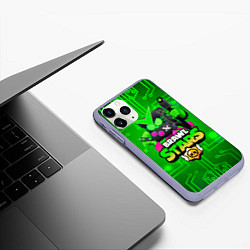 Чехол iPhone 11 Pro матовый Brawl Stars Virus 8-Bit, цвет: 3D-светло-сиреневый — фото 2