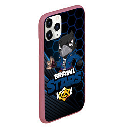 Чехол iPhone 11 Pro матовый BRAWL STARS CROW, цвет: 3D-малиновый — фото 2