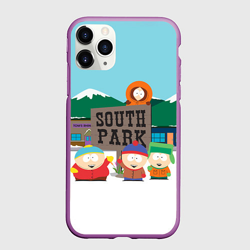 Чехол iPhone 11 Pro матовый Южный Парк / 3D-Фиолетовый – фото 1