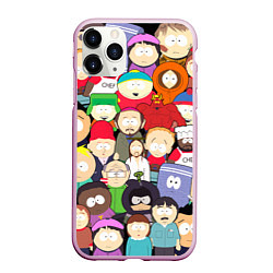 Чехол iPhone 11 Pro матовый South Park персонажи, цвет: 3D-розовый