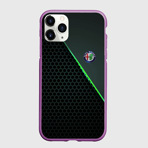 Чехол iPhone 11 Pro матовый Alfa Romeo / 3D-Фиолетовый – фото 1