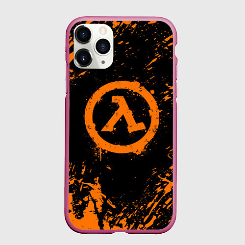 Чехол iPhone 11 Pro матовый HALF-LIFE / 3D-Малиновый – фото 1