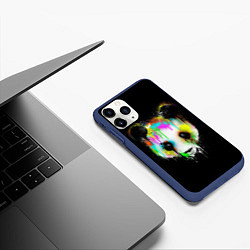 Чехол iPhone 11 Pro матовый Панда в краске, цвет: 3D-тёмно-синий — фото 2
