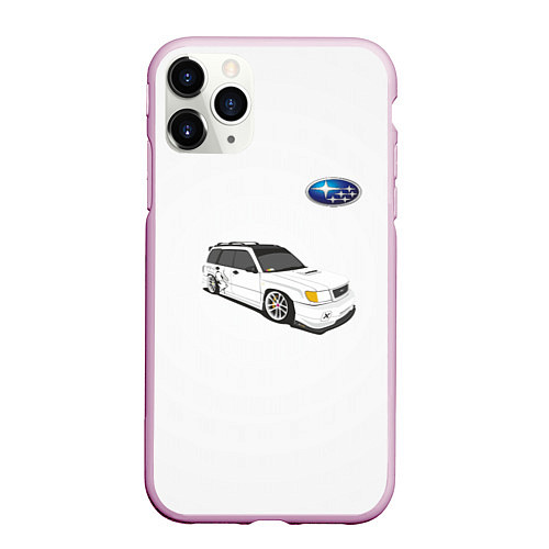 Чехол iPhone 11 Pro матовый SUBARU / 3D-Розовый – фото 1