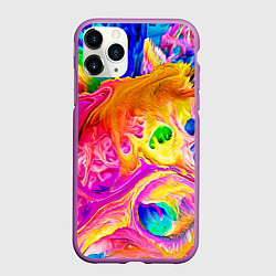 Чехол iPhone 11 Pro матовый TIE DYE, цвет: 3D-фиолетовый