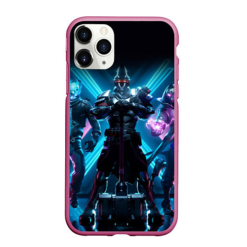 Чехол iPhone 11 Pro матовый FORTNITE / 3D-Малиновый – фото 1