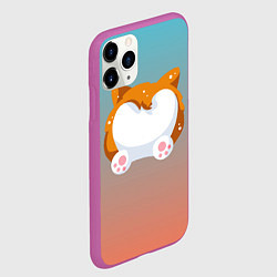 Чехол iPhone 11 Pro матовый Милый корги, цвет: 3D-фиолетовый — фото 2