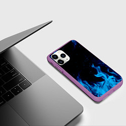 Чехол iPhone 11 Pro матовый СИНИЙ ОГОНЬ, цвет: 3D-фиолетовый — фото 2
