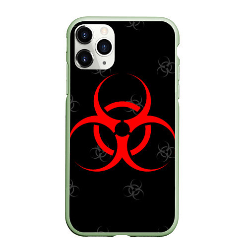 Чехол iPhone 11 Pro матовый EPIDEMIC BIOHAZARD / 3D-Салатовый – фото 1